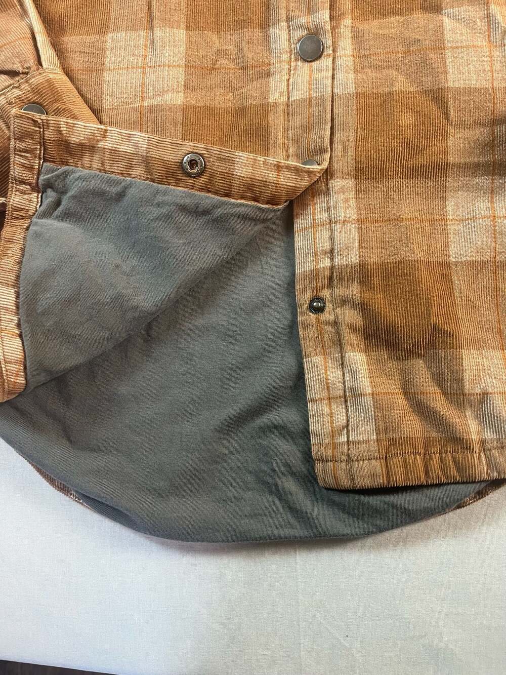 prAna Women's Brown Plaid Corduroy Snap-Button Shirt Jacket Organic Cotton Small - Picture 11 of 11